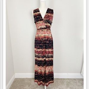 V neck sleeveless summer maxi dress